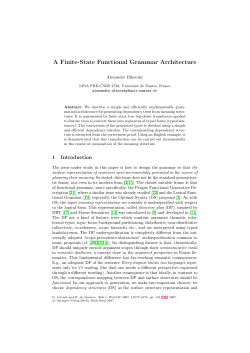 A Finite-State Functional Grammar Architecture