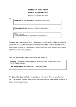 Review Decision Notice: Bedmond Lane Field