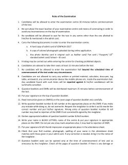 Rules of the Examination 1. Candidates will be allowed to enter the