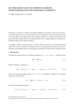on the eigenvalue of infinite matrices with nonnegative off