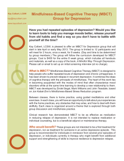 Mindfulness-Based Cognitive Therapy (MBCT) Group
