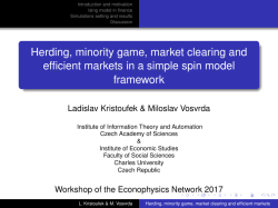 Herding, minority game, market clearing and efficient markets in a