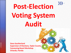 Post-Election Voting System Audit - Florida State Association of