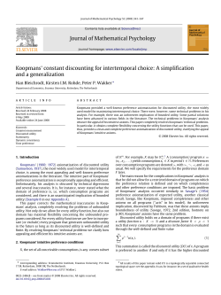 Journal of Mathematical Psychology Koopmans` constant