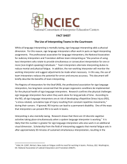 FACT SHEET The Use of Interpreting Teams in the Courtroom