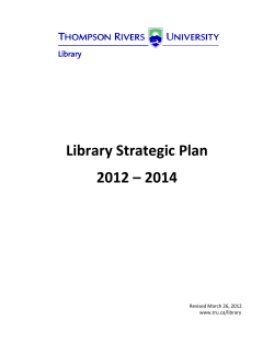 Library Strategic Plan 2012 &ndash; 2014