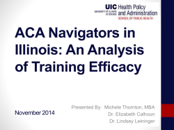 ACA Navigators in Illinois: An Analysis of Training Efficacy