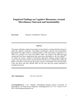 Empirical Findings on Cognitive Dissonance around Microfinance