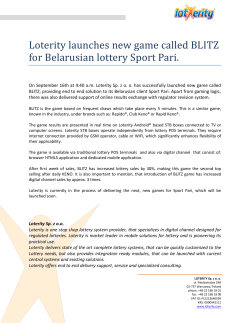 Loterity launches new game called BLITZ for Belarusian lottery Sport