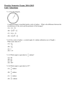Practice Semester Exam: 2014-2015 Unit 7 Questions 7.1