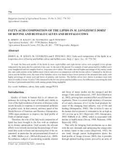 Fatty-acid composition oF the lipids in M. LONGISIMUS DORSI oF