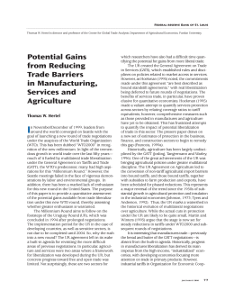 Potential Gains from Reducing Trade Barriers in Manufacturing