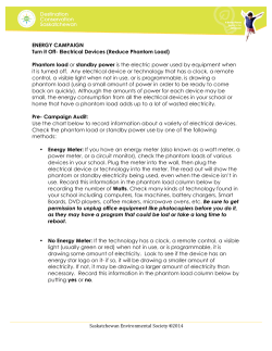 ENERGY CAMPAIGN Turn it Off- Electrical Devices (Reduce