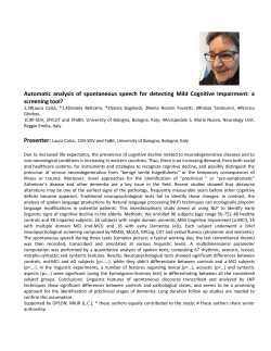 Automatic analysis of spontaneous speech for detecting Mild