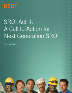 SROI Act II: A Call to Action for Next Generation SROI