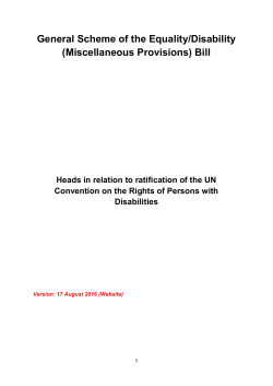 General Scheme of the Equality/Disability (Miscellaneous Provisions