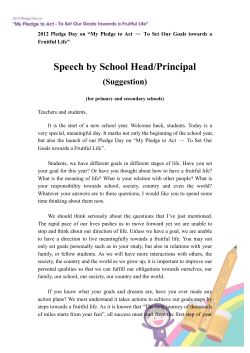 2011 Pledge Day on &ldquo;My Pledge to Act &mdash; To Get Our Dream, To Set