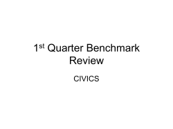 1st Quarter Benchmark Review