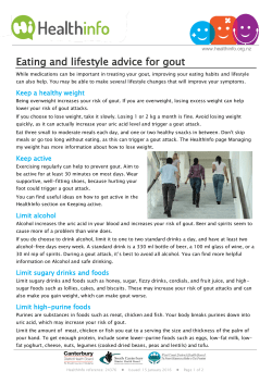 Eating and lifestyle advice for gout