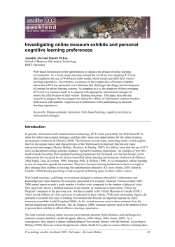 Investigating online museum exhibits and personal cognitive
