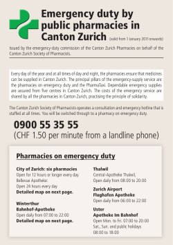 Emergency duty by public pharmacies in 0900 55 35 55