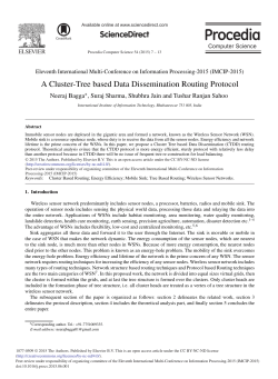 A Cluster-tree based Data Dissemination Routing
