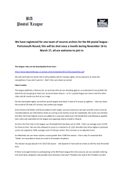 We have registered for one team of recurve archers for the BA postal