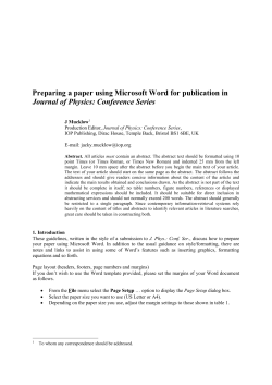 Open Access proceedings Journal of Physics: Conference series