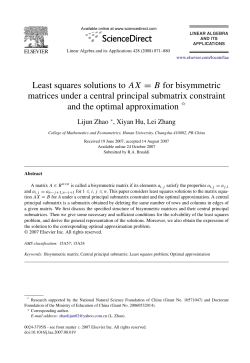 Least squares solutions to AX = B for bisymmetric