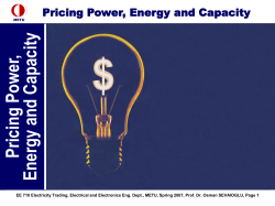 Pricing Power, Energy and Capacity