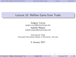 Lecture 10: Welfare Gains from Trade - Gregory Corcos