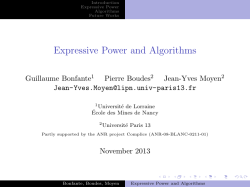 Expressive Power and Algorithms