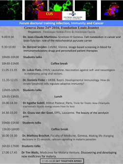 See the flyer - Programme doctoral Biologie