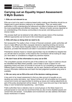 Equality Impact Assessments: Myth Busters