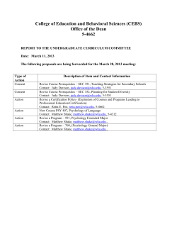 report to the undergraduate curriculum committee