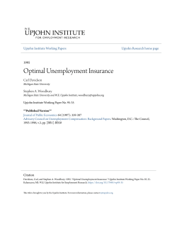 Optimal Unemployment Insurance - Upjohn Research