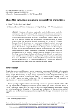 Shale Gas in Europe - EPJ Web of Conferences