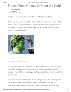 Frozen Food Comes in From the Cold