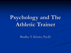 The Athletic Trainer as Counselor