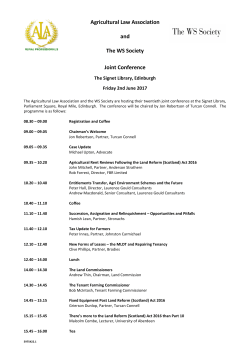 Agricultural Law Association and The WS Society Joint Conference