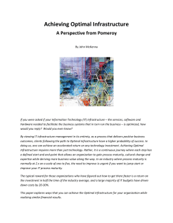 Achieving Optimal Infrastructure