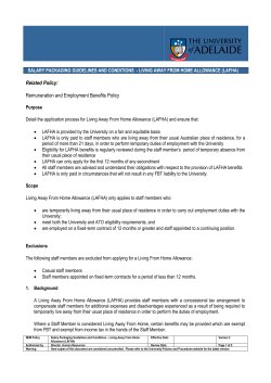 Living Away From Home Guidelines