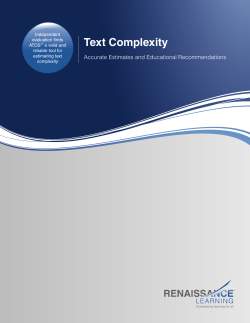 Text Complexity - Renaissance Learning