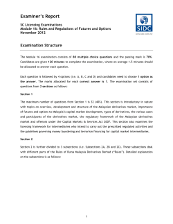 Module 16: Rules and Regulations of Futures and Options