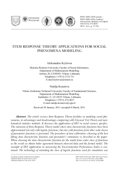 IteM ReSpoNSe theoRy applIcatIoNS foR SocIal