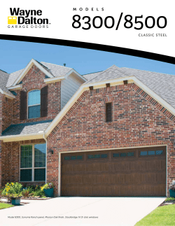 Steel Garage Door Model 8300-8500 Brochure