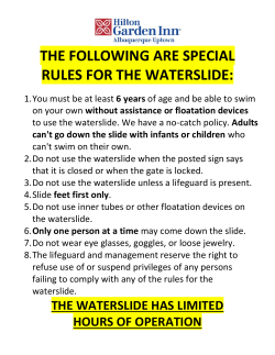 the following are special rules for the waterslide
