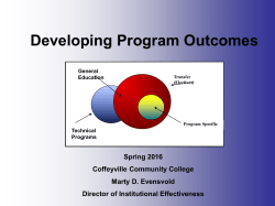 Developing Program Outcomes - Coffeyville Community College