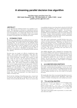 A streaming parallel decision tree algorithm