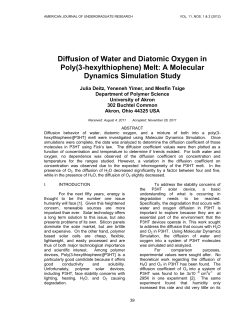 Diffusion of Water and Diatomic Oxygen in Poly(3